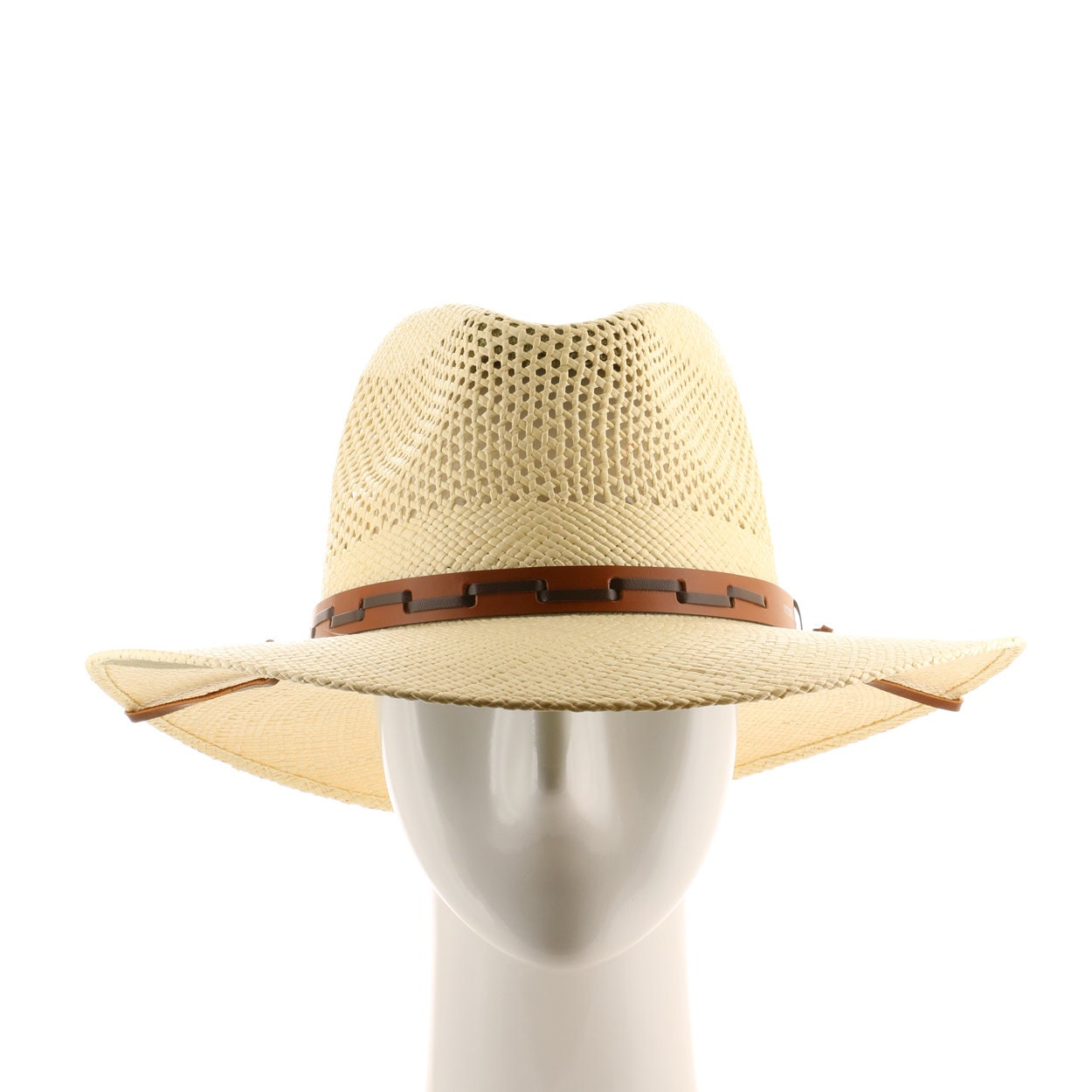 Ultrafino Stetson Outback Vented Straw Sun Hat with Chin Strap Etsy