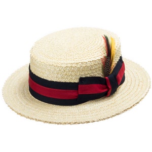 Ultrafino Classic Boater Bleach Skimmer Straw Hat