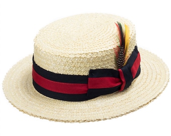 Ultrafino Classic Boater Bleach Skimmer Straw Hat