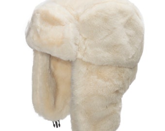 Ultrafino Valient Faux Fur Bomber Trapper Hat with Ear Flaps