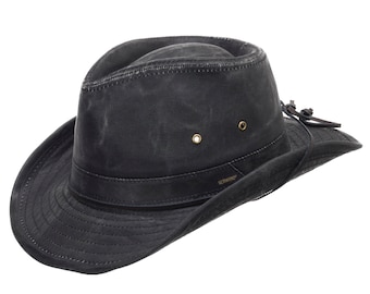 Ultrafino Indy Weathered Shapable Outback Hat Chin Cord