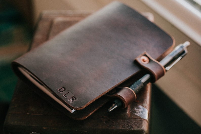 Leather Notebook Cover Leather Moleskin Field Notes Field Notes Cover Pen Holder Wedding Gift Wedding Gift Mother/'s Day