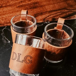 Espresso Cup: Handmade Glass with Leather Wrap