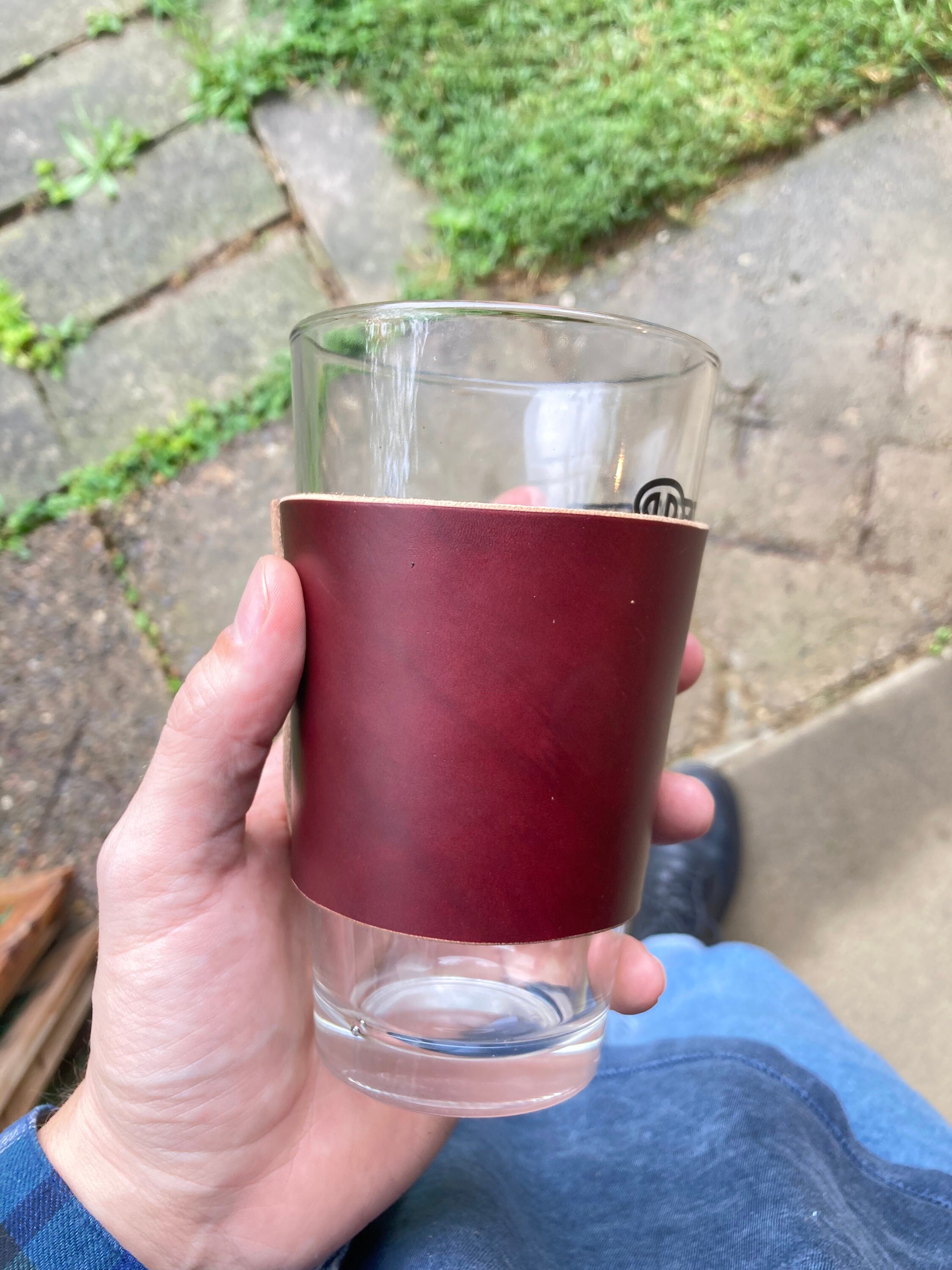 Custom Leather Pint Glass. Leather Wrapped Glass. Etsy
