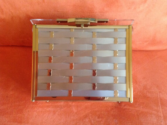 Vintage silver and gold metal woven Majestic handb