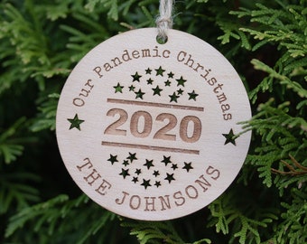 Personalised wooden Pandemic christmas tree decoration