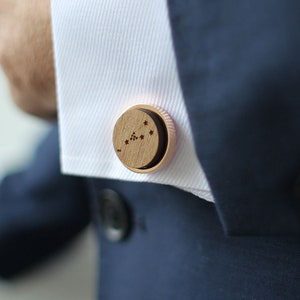 Constellation cufflinks, luxury engraved Starsign gifts for men, Zodiac star sign, wooden personalised gift, a perfect Father's day gift image 9