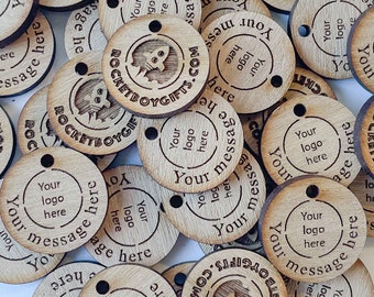 Round wood product labels, product tags, button labels, Personalized Custom wood labels, Gift labels, , Knitting and Crochet, Craft labels