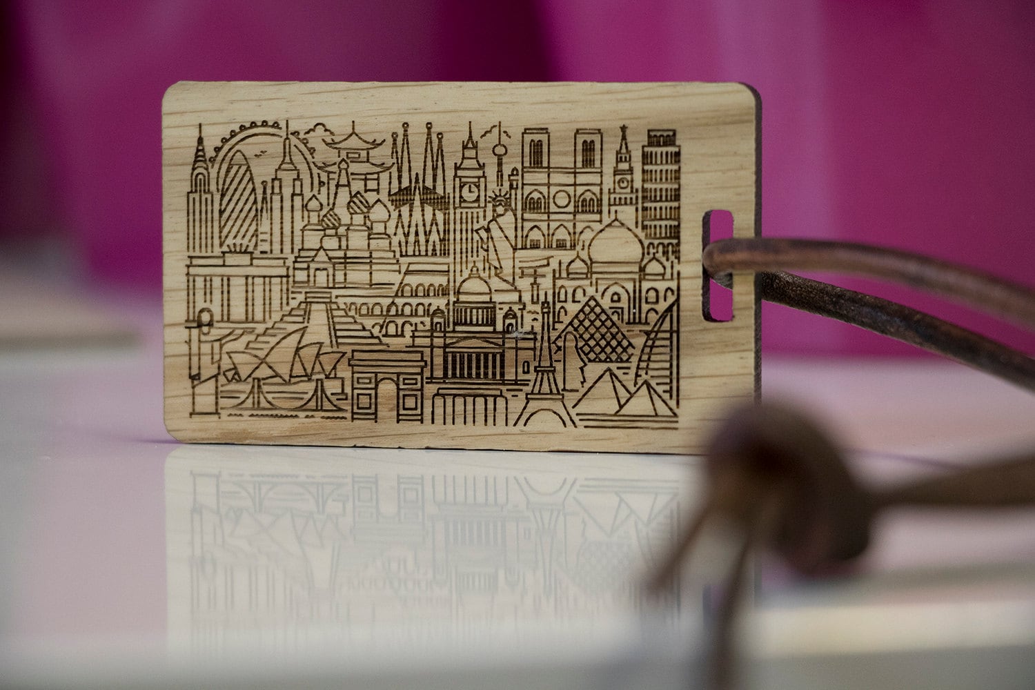 Oak Luggage Tags Laser Engraved luggage tag wooden ID Etsy