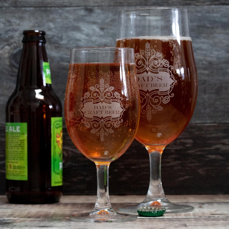 Engraved Craft Beer Glass Laser Etched Perfect Father's Etsy UK