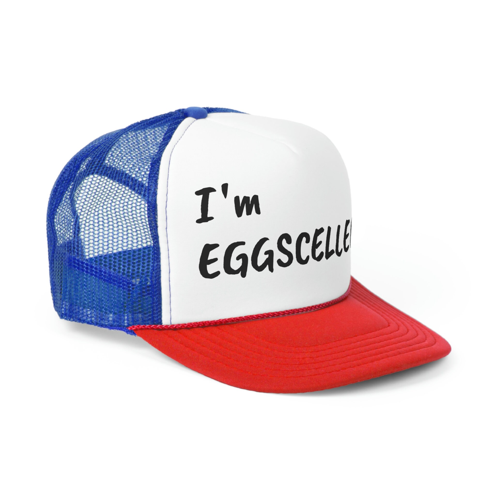 thumbnail image 2 of I'm Eggscellent Trucker Hat The Regular Show Cap Rigby Mordecai TV Show Costume Blue At 2 of 13