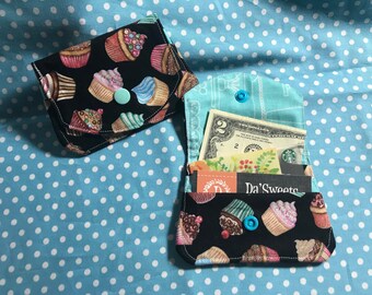 Cupcake fabric wallet