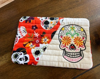 Día de Los Muertos / Day of the Dead mug rug/ coaster/ small placemat