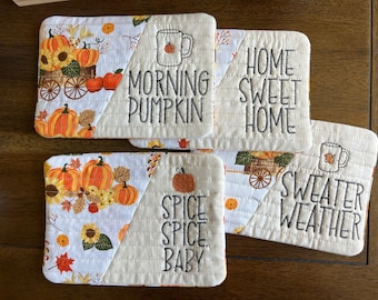 Fall mug rug /coaster / small placemat