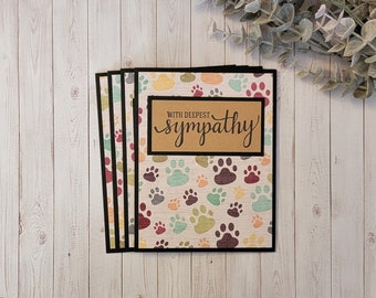 Paw Prints Sympathy Card Pack, pet condolence cards, dog loss card, pet sympathy, pet loss card, pet bereavement, pet loss, bulk cards