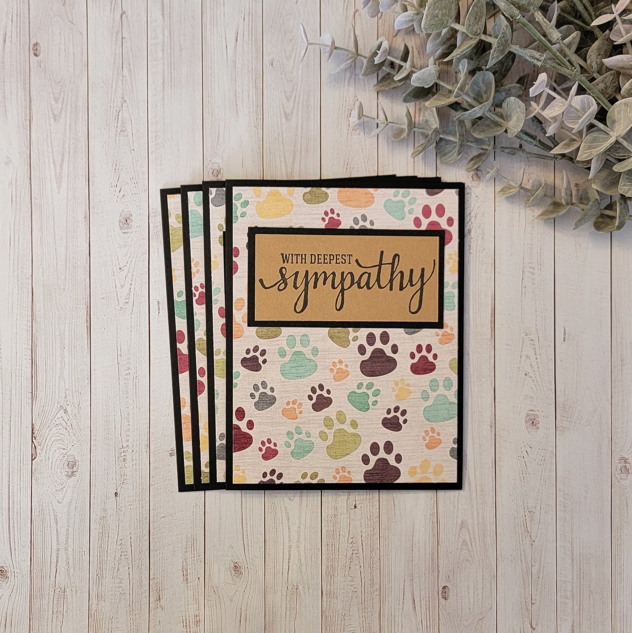 Paw Prints Sympathy Card Pack Pet Condolence Cards Dog Loss - Etsy