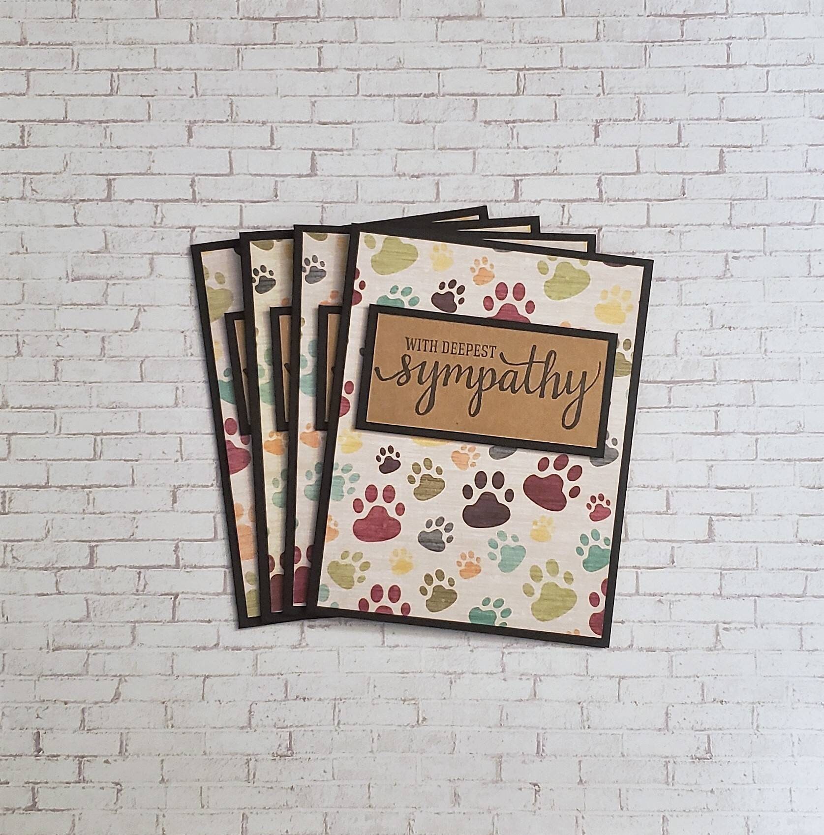 Paw Prints Sympathy Card Pack Pet Condolence Cards Dog Loss - Etsy