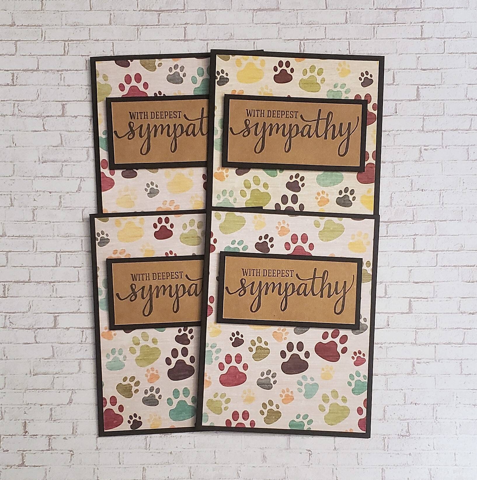 Paw Prints Sympathy Card Pack Pet Condolence Cards Dog Loss - Etsy
