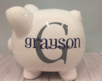 Personalized Piggy Bank-Piggy Bank-Childrens Piggy Bank- Custom Piggy Bank- Monogramed Piggy Bank-babyGift- Boys piggy bank-piggy bank boy