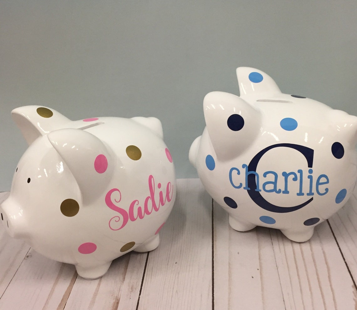 Piggy Bank Personalized Piggy Bankbabys First Piggy Etsy