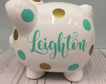Personalized Piggy Bank-Piggy Bank-Piggy bank for Girls-Monogrammed Piggy Bank-newbaby gift-piggy bank girls- large piggy bank