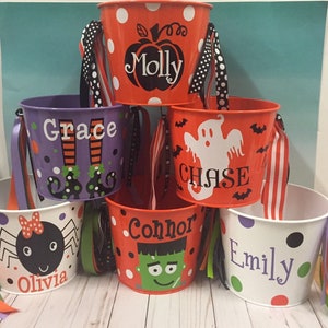 Cubo de Halloween personalizado - Cubo de Halloween personalizado - Cubo de truco o trato - Cubo de dulces personalizado - Cubo de dulces - Elija su diseño