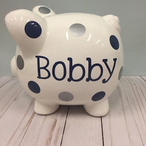 Baby Girl Pink Heart Personalized Piggy Bank