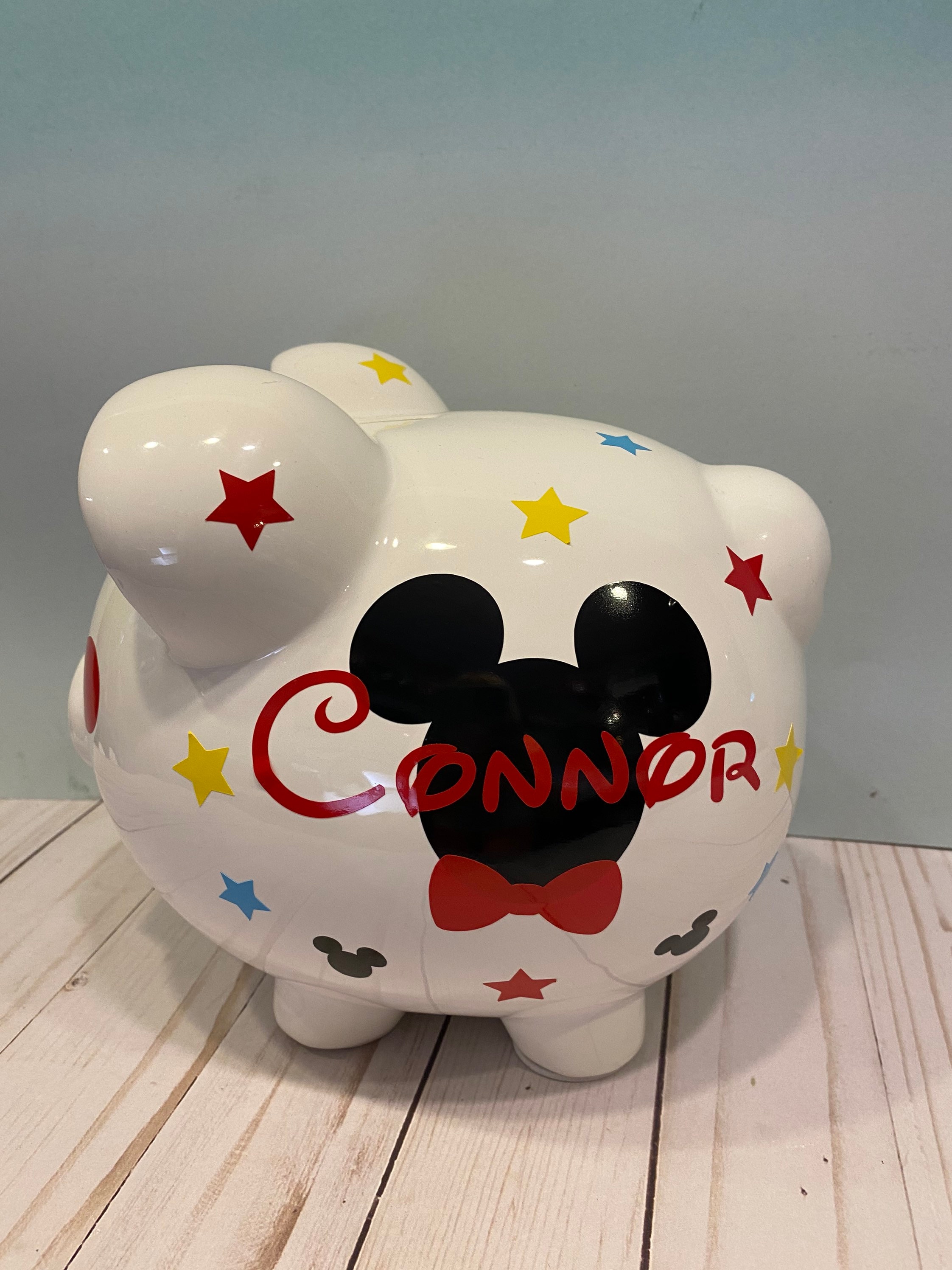 Personalized Large Mickey Piggy Bankmickey Piggy Bankpiggy Etsy