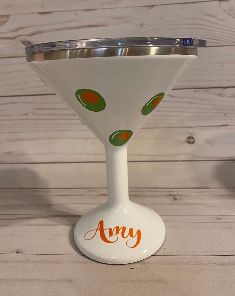 Personalized Bridesmaid Gift, Stainless Martini,martini Glass, Personalized Orca  Martini Glass, Personalized Martini Glass, Orca Martini 