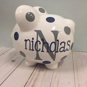 Personalized 9Large Piggy Bank-Piggy bank for boys-Piggy bank for girls-piggy banks for boys-Charlie font image 2