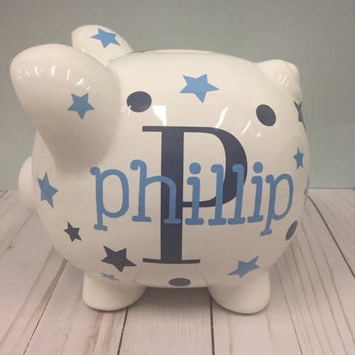 Personalized 9 Large Piggy Bankpiggy Bank for Boyspiggy Etsy