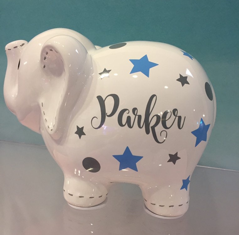 Personalized Elephant Piggy Bankelephant Piggy Bankpiggy Etsy