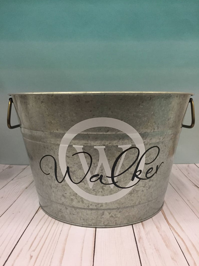 Beverage Tub Monogrammed Bucket Personalized Beverage Tub Wedding Beverage Bucket Metal Beer Bucket Tin Drink Bucket Beer Tub