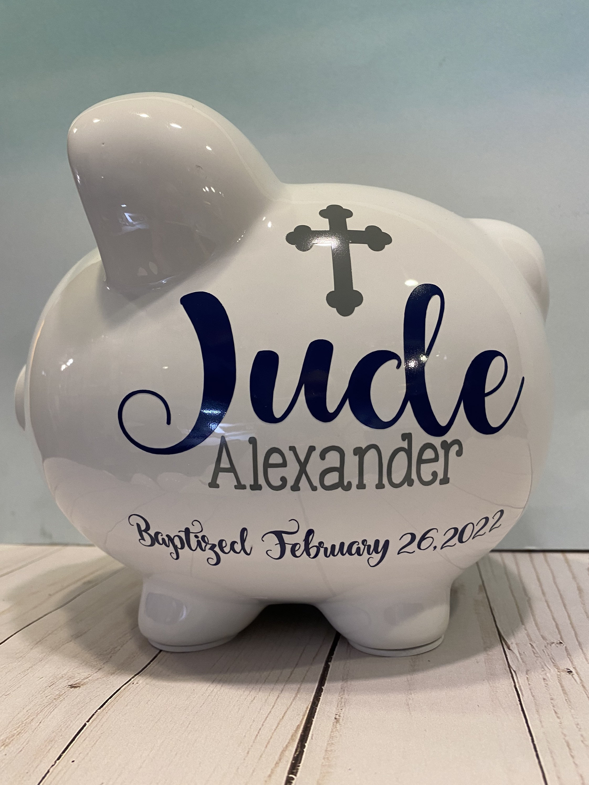Personalized Large Piggy Bankbaptism Piggy Bankpiggy Bank Etsy