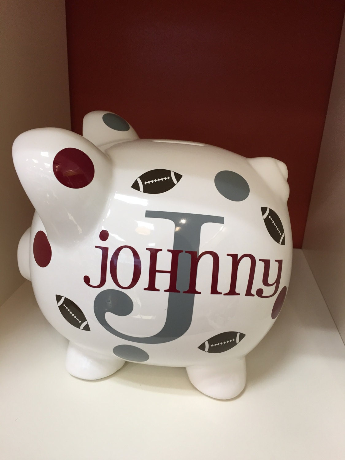 Football Piggy Bank - Etsy