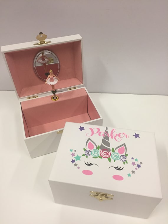 Boîte à bijoux pour enfants, boîte à bijoux musicale personnalisée, boîte à  bijoux pour filles, boîte à bijoux personnalisée avec musique, cadeau de  fille de fleur -  France