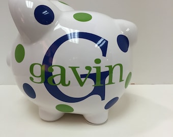 Personalized Piggy Bank-Piggy Bank-Childrens Piggy Bank- Custom Piggy Bank- Monogramed Piggy Bank-babyGift- Boys piggy bank-piggy bank boy