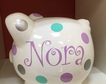Piggy Bank-Personalized Piggy Bank-large piggy bank- piggy bank for girls- piggy bank girl- custom piggy bank- piggy bank name only