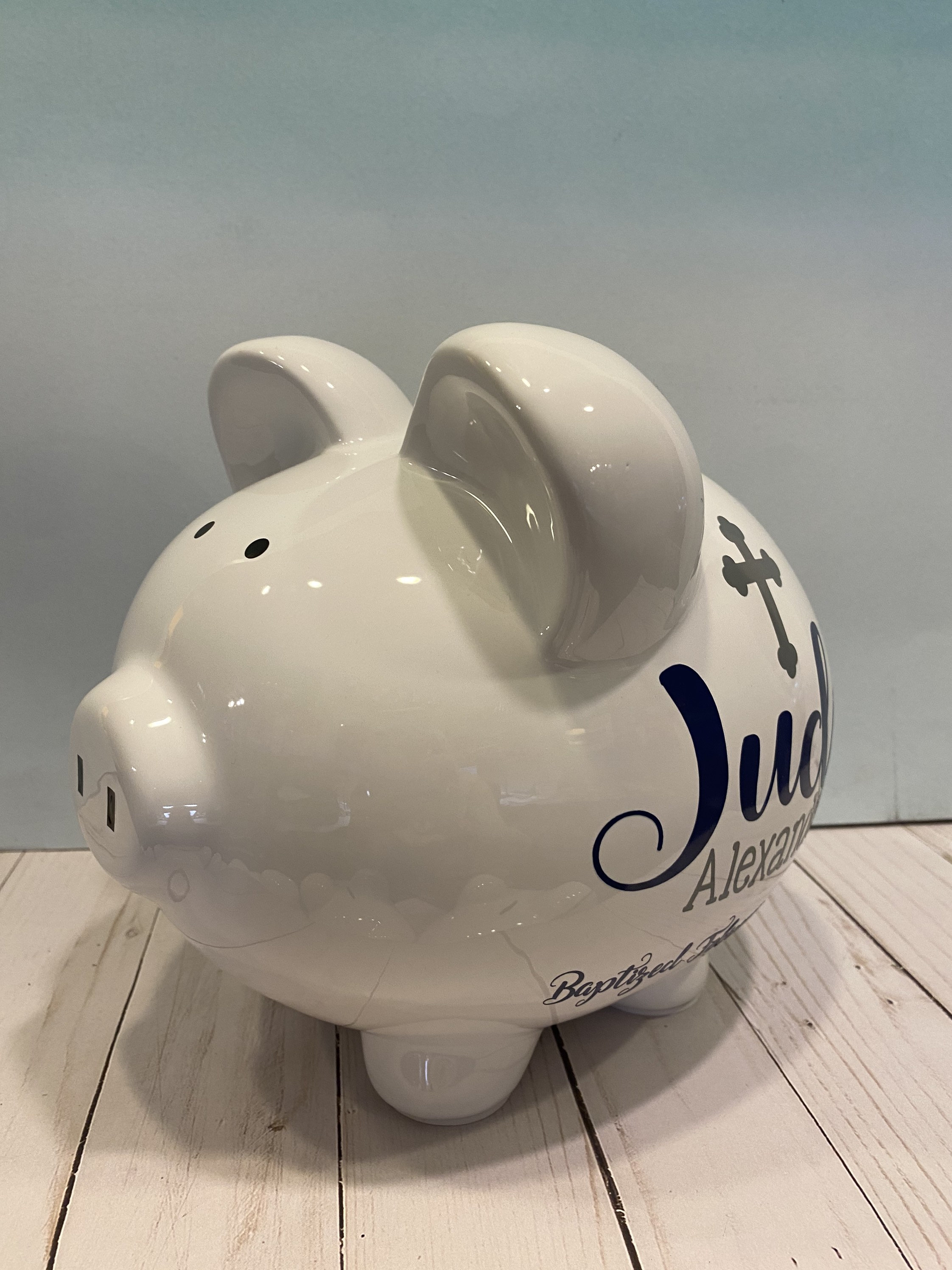 Personalized Large Piggy Bankbaptism Piggy Bankpiggy Bank Etsy