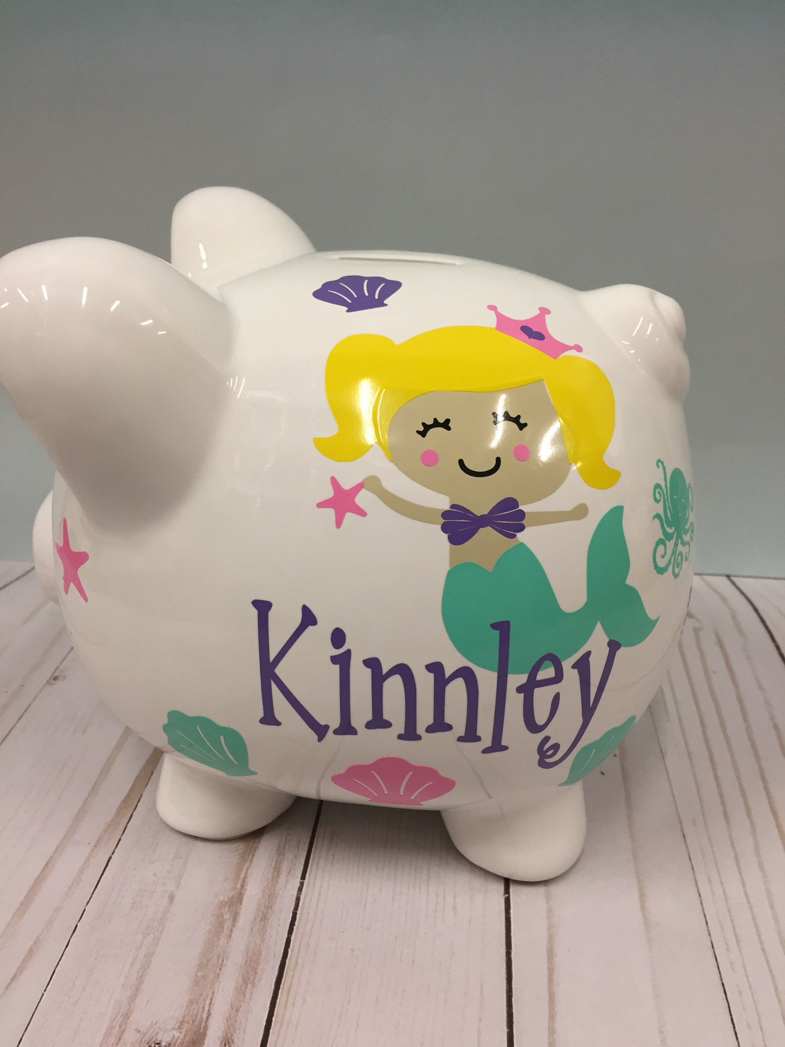 Personalized Piggy Bankpiggy Bankmermaid Piggy Etsy