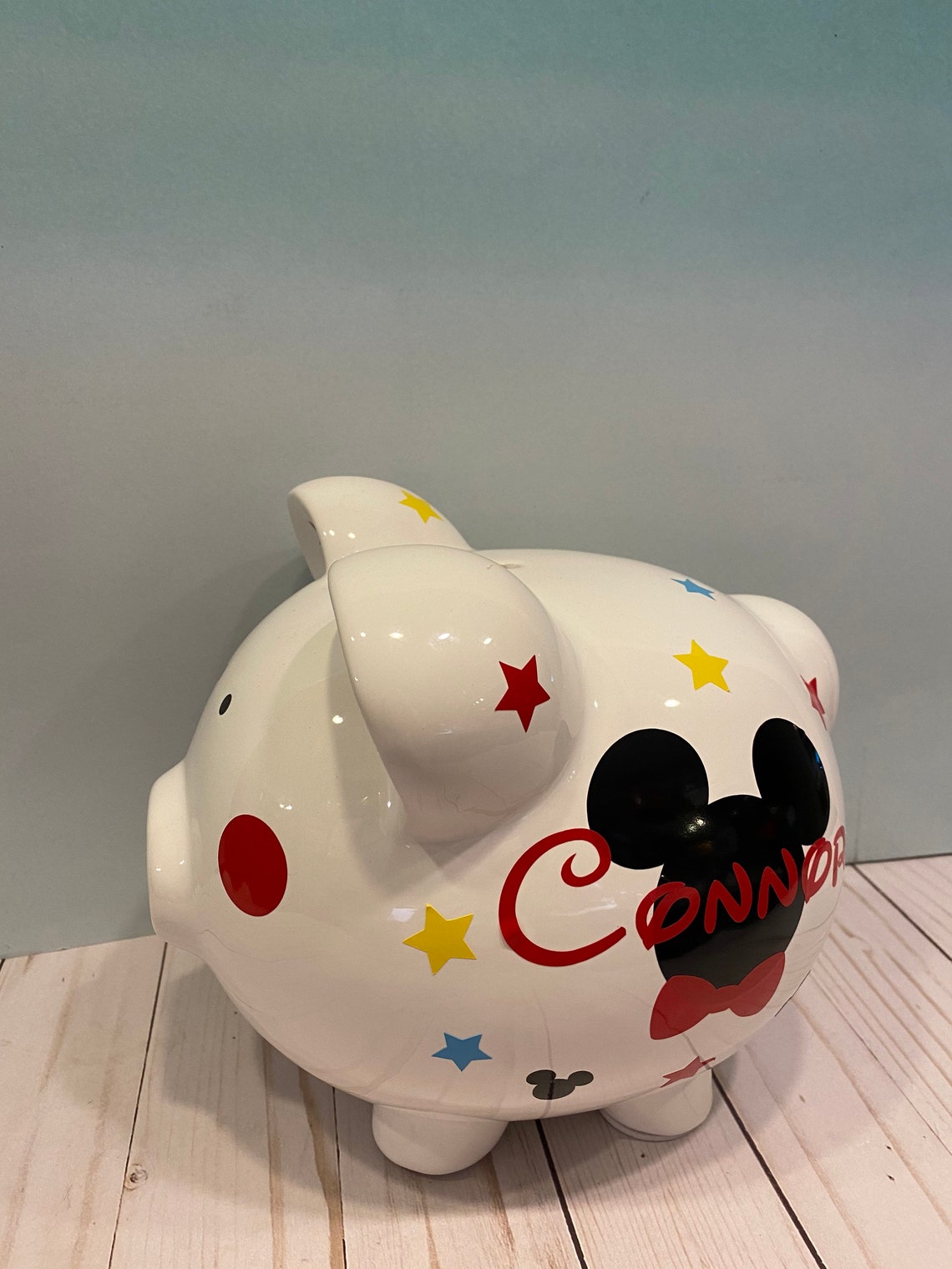 Personalized Large Mickey Piggy Bankmickey Piggy Bankpiggy Etsy