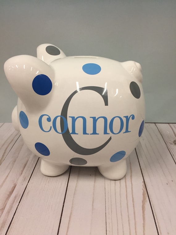 Piggy Bank Boy personalized with Monkeys