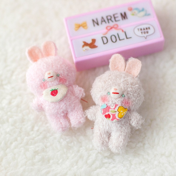 Handmade Miniature Baby Bunny Doll - Cute Collectible Toy