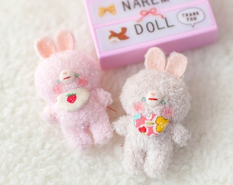 Handmade Miniature Baby Bunny Doll - Cute Collectible Toy