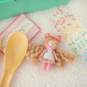 Curly Hair Girl Miniature Doll Handmade image 10