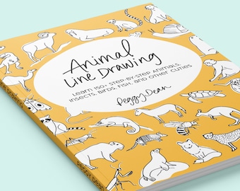 Animal Line Drawing Paperback Book: Learn 150+ Step-by-Step Animals, Insects, Birds, Fish, and Other Cuties