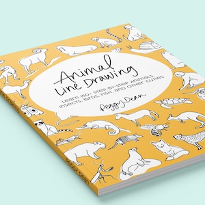 Livre broché sur le dessin au trait d'animaux: apprenez plus de 150animaux, insectes, oiseaux, poissons et autres mignonnes étape par étape image 1