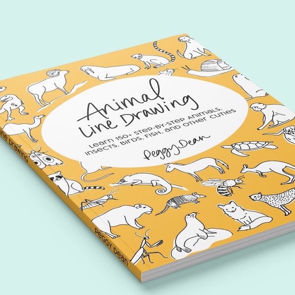 Animal Line Drawing Paperback Book: Learn 150+ Step-by-Step Animals, Insects, Birds, Fish, and Other Cuties