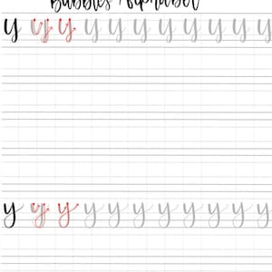 Hand Lettering Practice Sheets Modern Calligraphy Guide The Pigeon Letters Bubbles Alphabet Uppercase & Lowercase image 6