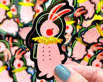 Rabbit Astronaut Clown Sticker